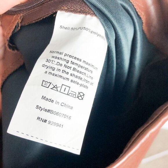 S Betro High Rise Brown Faux Leather Split Hem Leggings Small - Picture 10 of 10